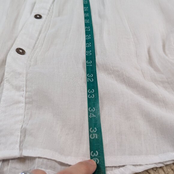 Mynah White Gauzy Button Front Swim Coverup - 2X - Suitable for all sizes below - Picture 9 of 9